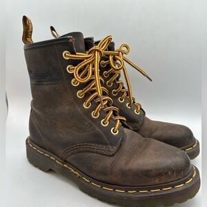 Dr. Martens Doc England MIE Rare 90's Vintage Aztec Crazy Horse 1460 Boots Y2K
